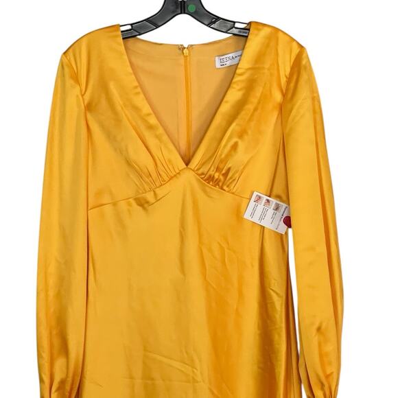 Mac Duggal NEW Size 8 Marigold Long Sleeve Empire Waist Charmeuse Gown 55693 - Picture 6 of 10